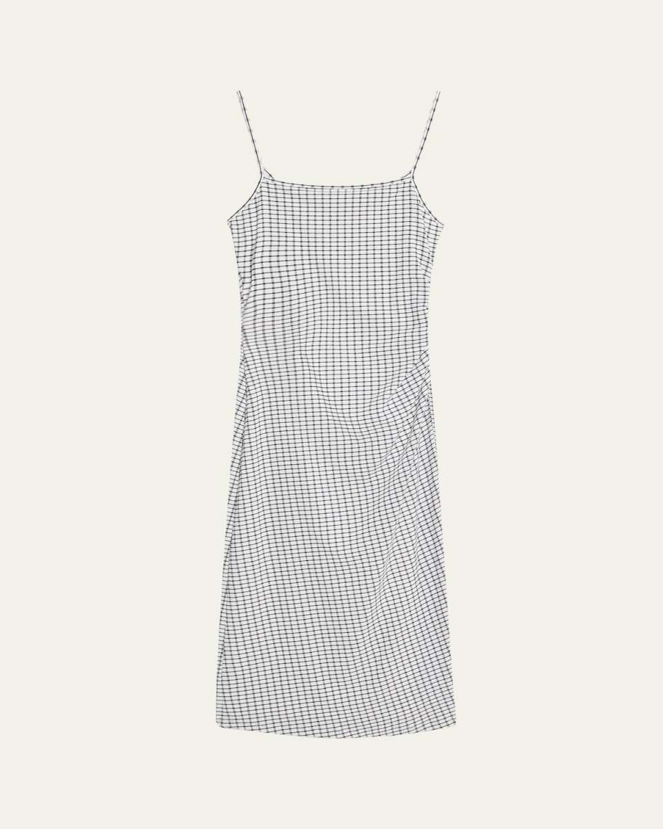 Check Side-Ruched Tank Dress